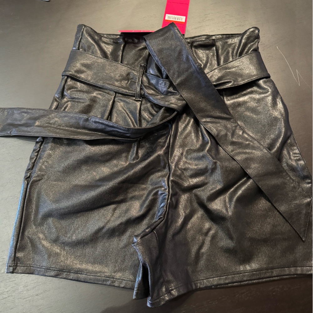 Commando Faux Leather Black Shorts